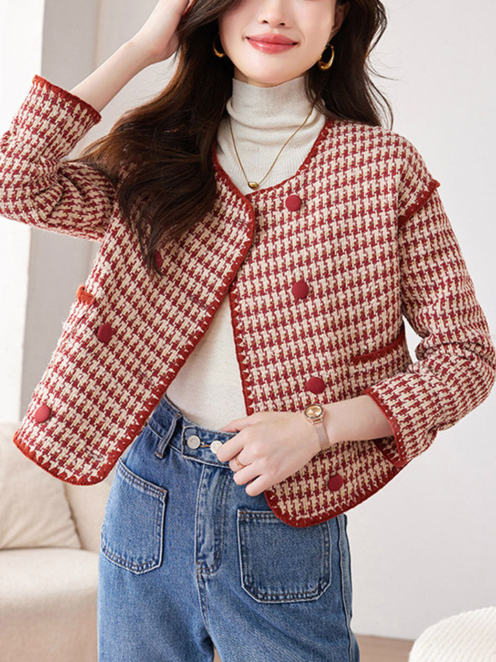 Mariah Classic Crew Neck Tweed Jacket