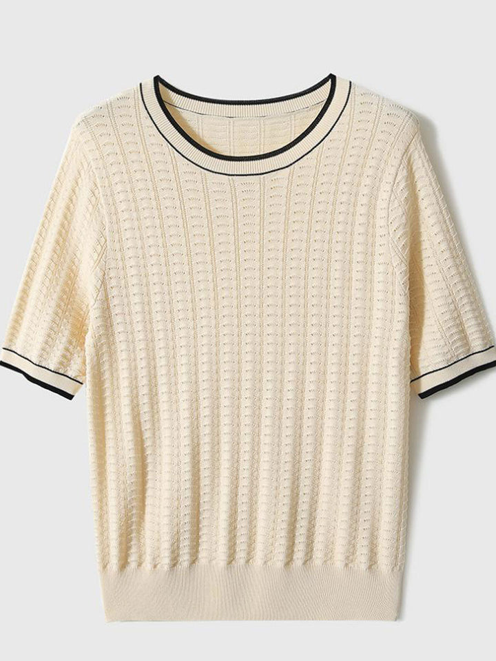 Sarah Loose Crew Neck Textured Knitted Top