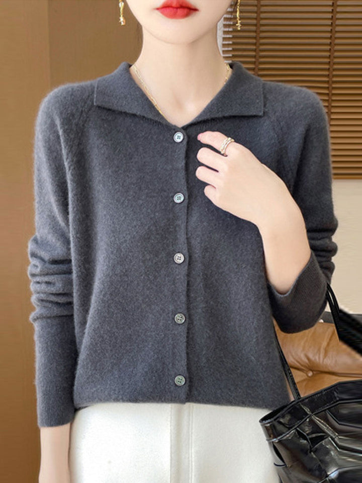 Maria Classic Lapel Knitted Cardigan