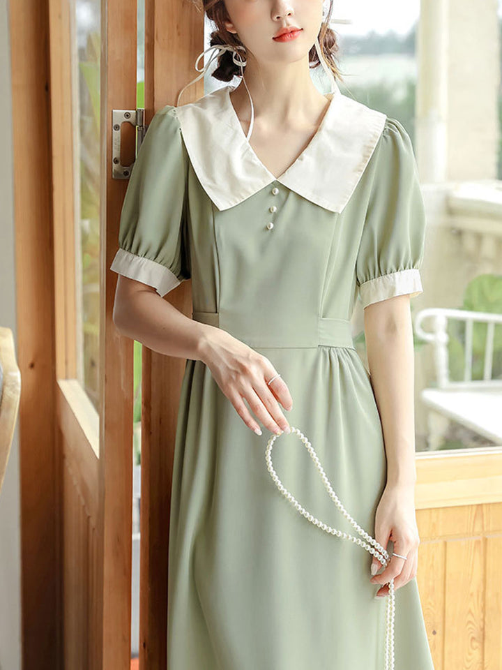 Lauren Retro Doll Collar Maxi Dress