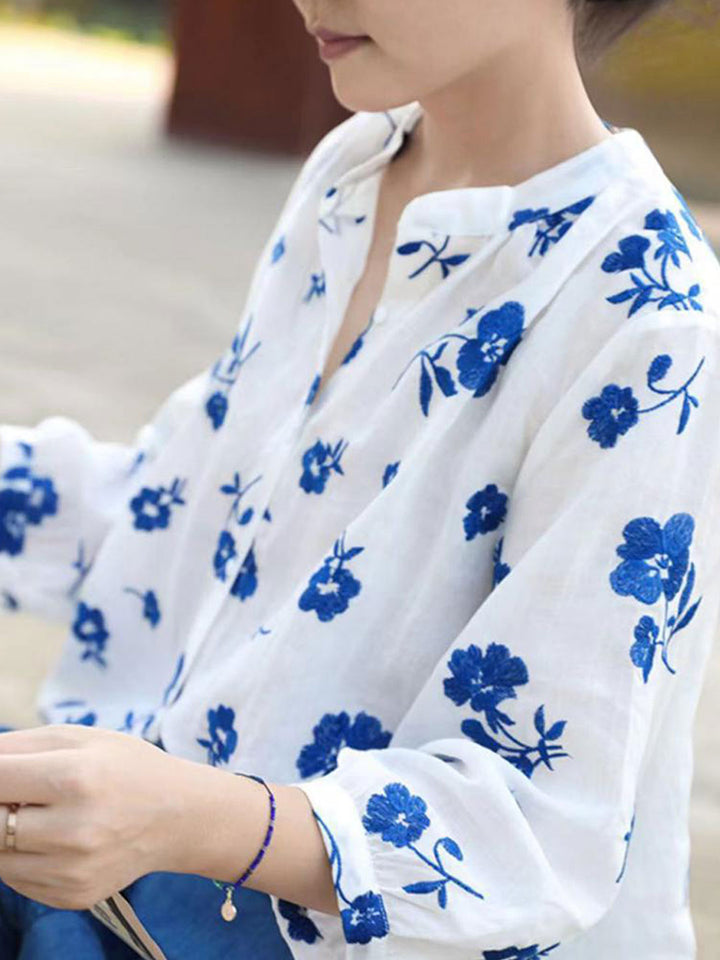 Camila Retro Floral Printed Blouse