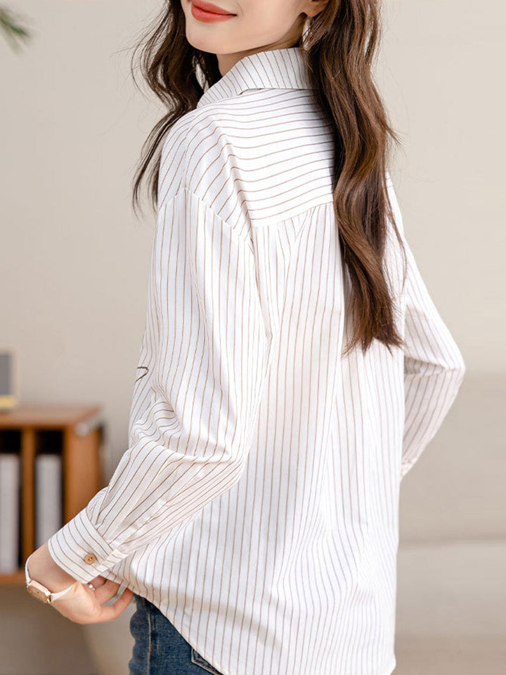 Brooke Polo Printed Striped Shirt