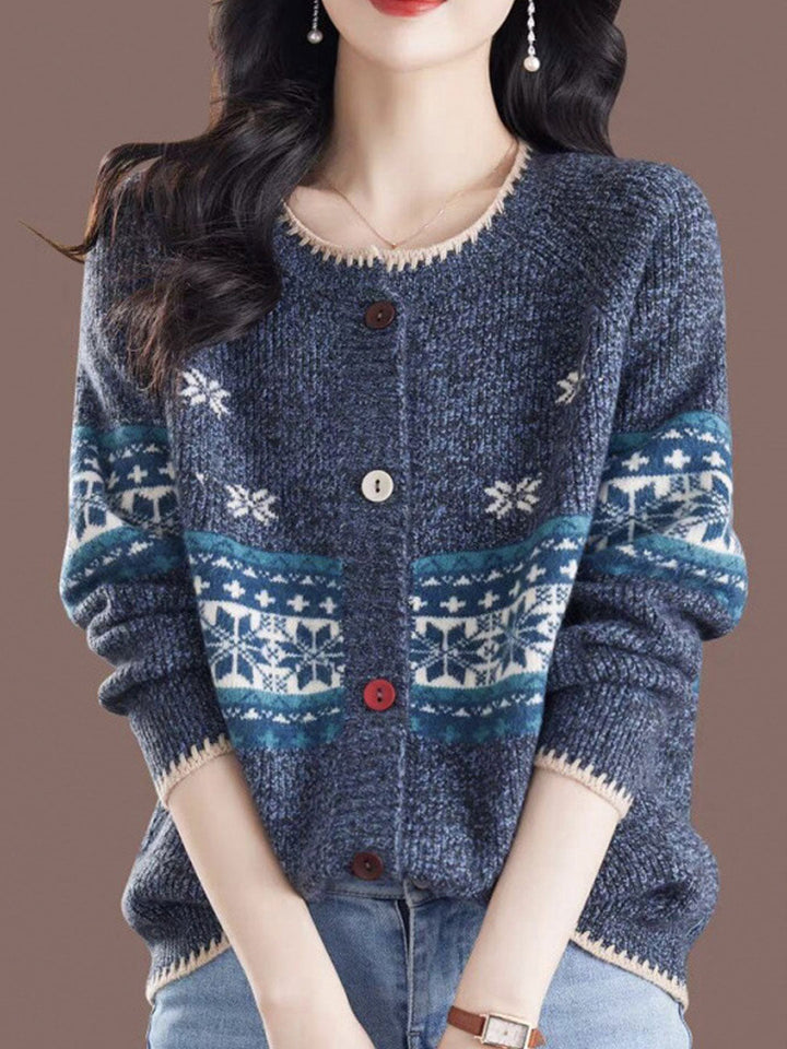 Katherine Vintage Crew Neck Knitted Cardigan