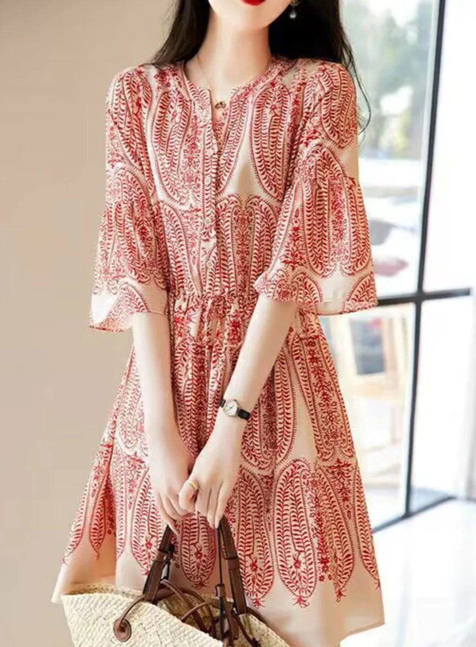 Korean Style Floral And Print Pink Floral Dress Maxi GkyocQ Summer Chiffon  Casual One Piece From Tangcupaigu, $26.88 | DHgate.Com