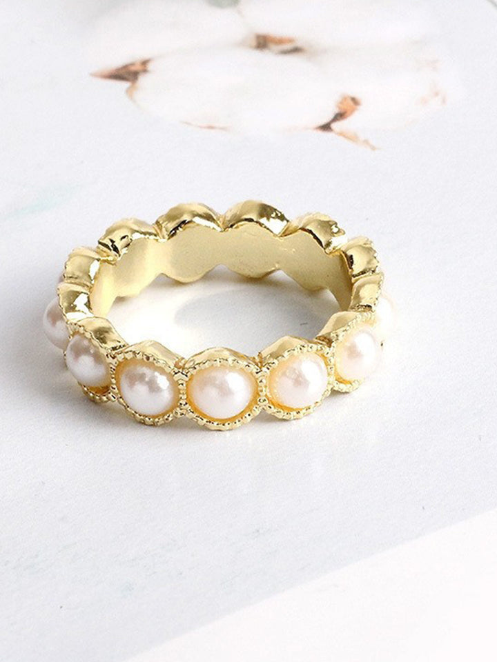 Half-Hoop Stacker Pearl Ring