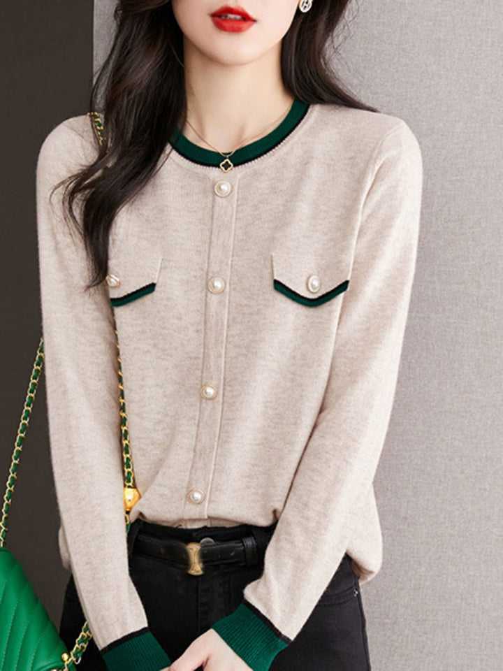 Gina French Style Crew Neck Cardigan