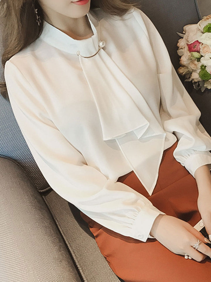 Irene French Style Lantern Sleeve Chiffon Shirt