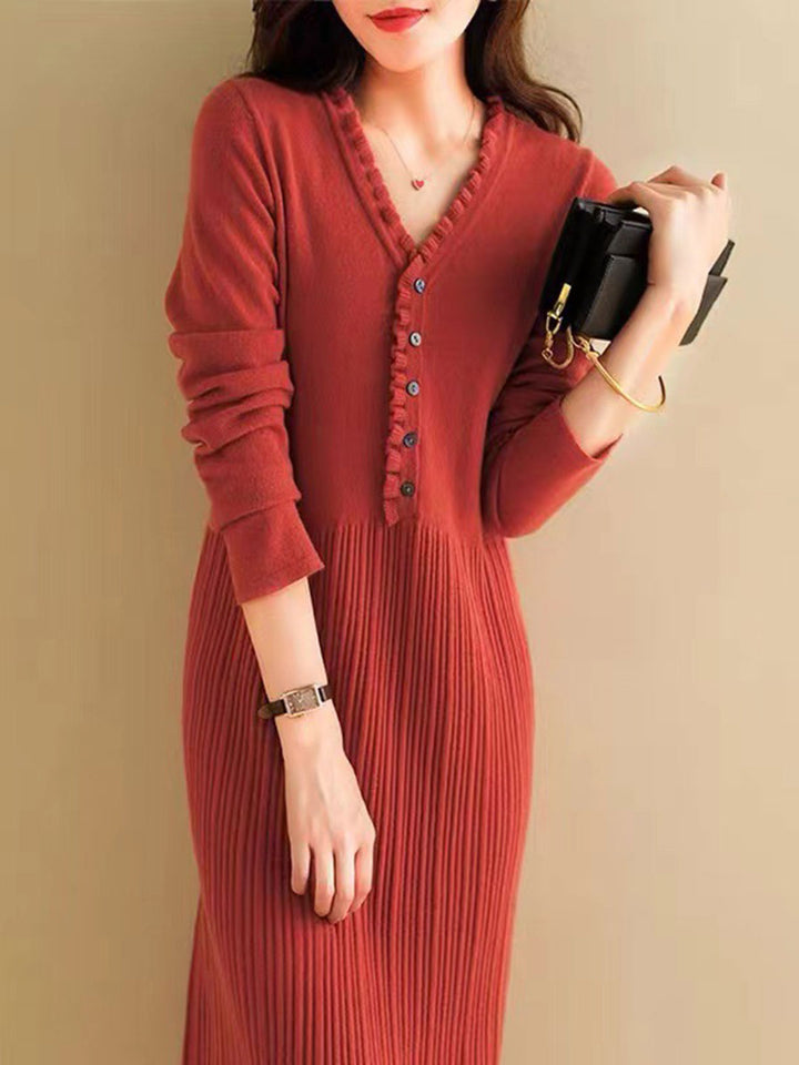 Fay French Style V-Neck knitted Dress