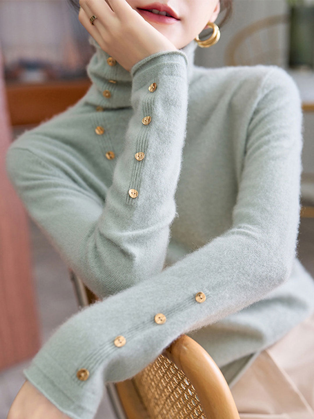 Hilary French Style Turtleneck Sweater