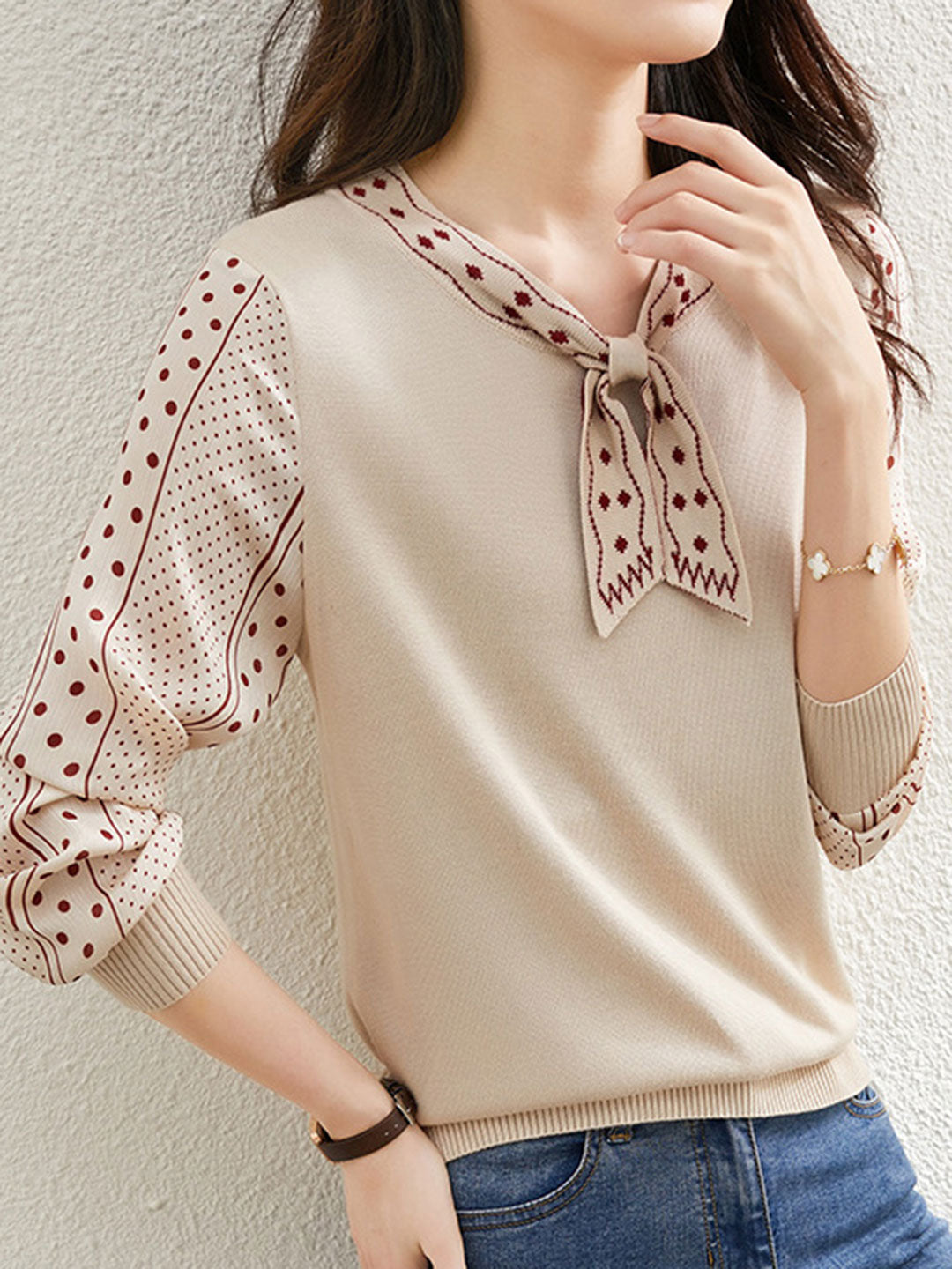 Maria Casual Loose Long Sleeve Knitted Sweater