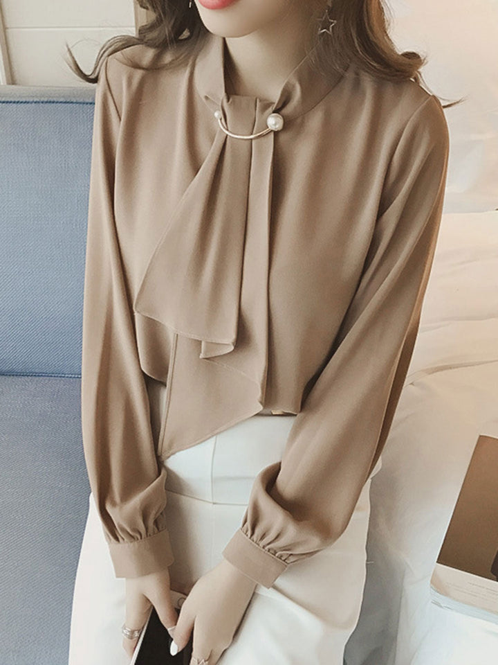 Irene French Style Lantern Sleeve Chiffon Shirt