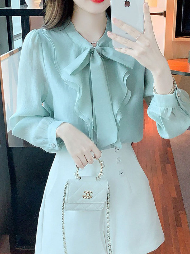 Ashley Elegant Puff Sleeve Long Sleeve Top