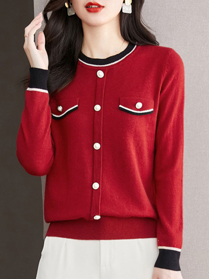 Gina French Style Crew Neck Cardigan