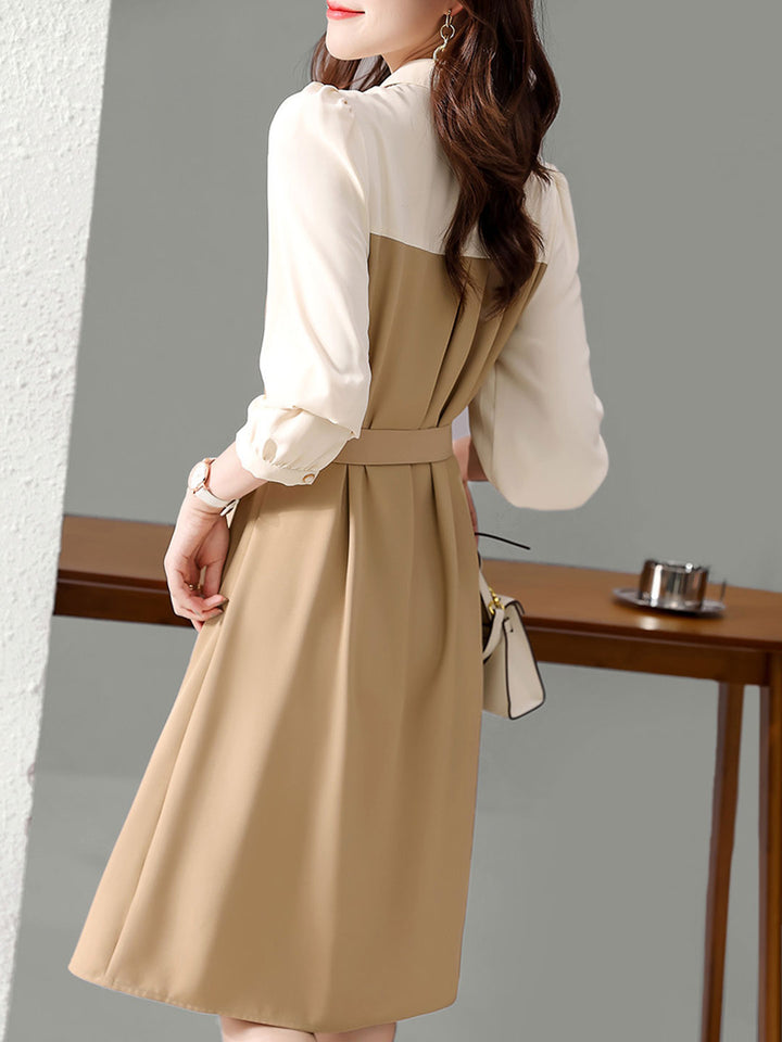 Faith French Style Contrast Color Dress