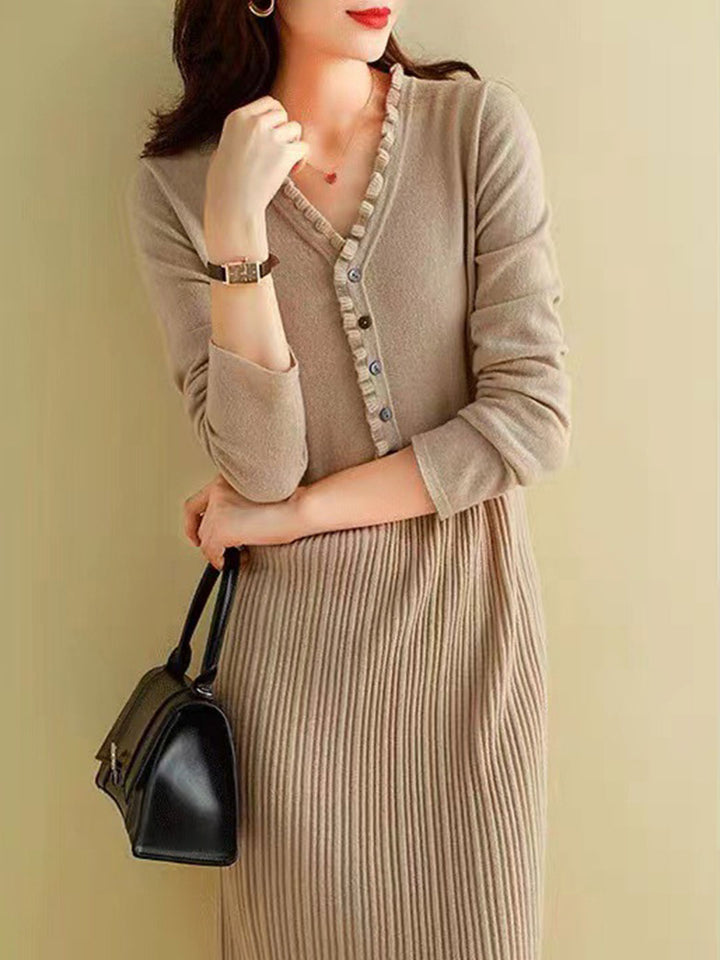 Fay French Style V-Neck knitted Dress