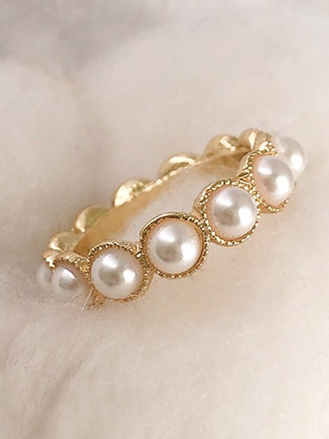 Half-Hoop Stacker Pearl Ring