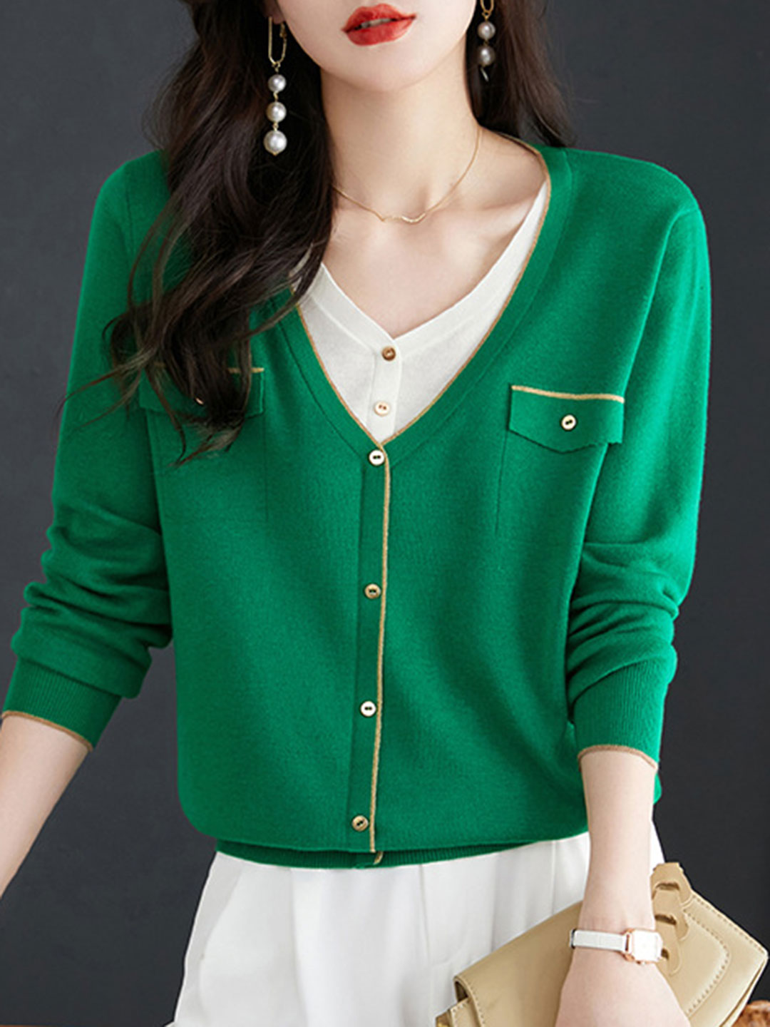 Dale French Style V-Neck Cardigan