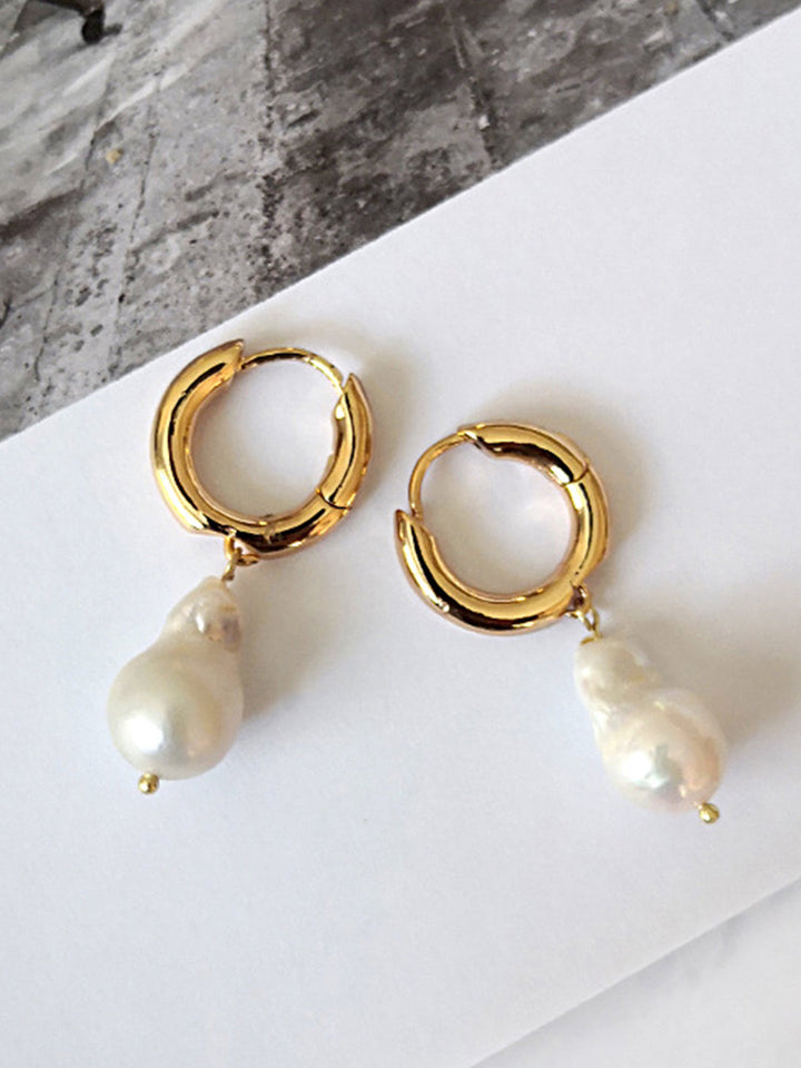 Baroque Freshwater Pearl Drop Earrings