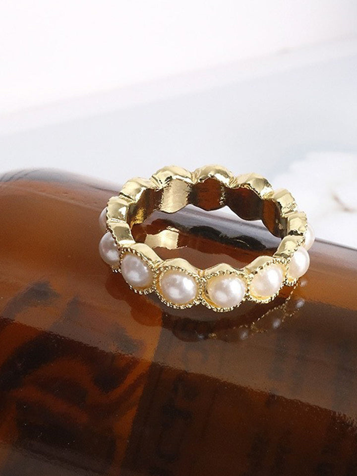 Half-Hoop Stacker Pearl Ring