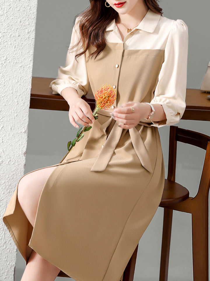 Faith French Style Contrast Color Dress