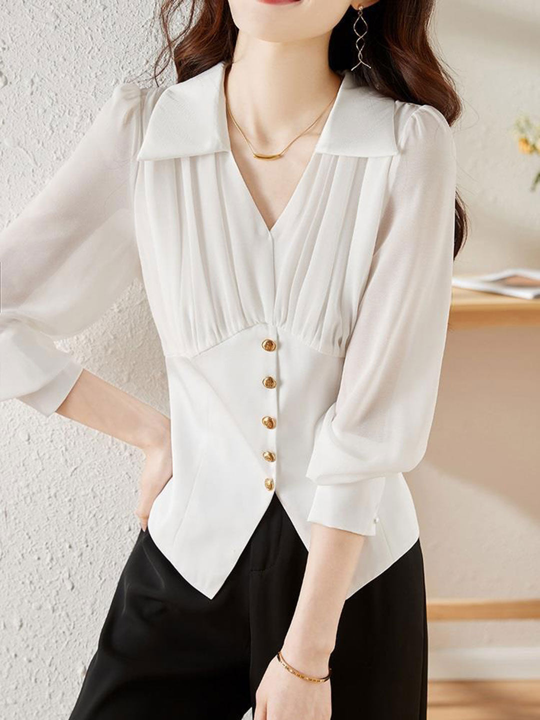 Jamie French Style V-Neck Blouse