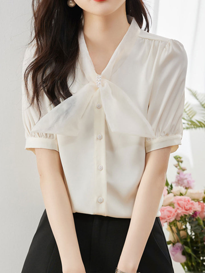 Kayla Classic Bow Chiffon Shirt