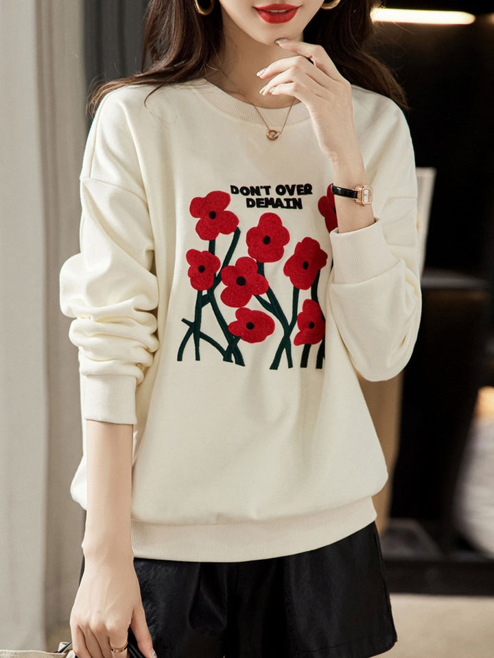 Zoey Loose Embroidered Sweatshirt