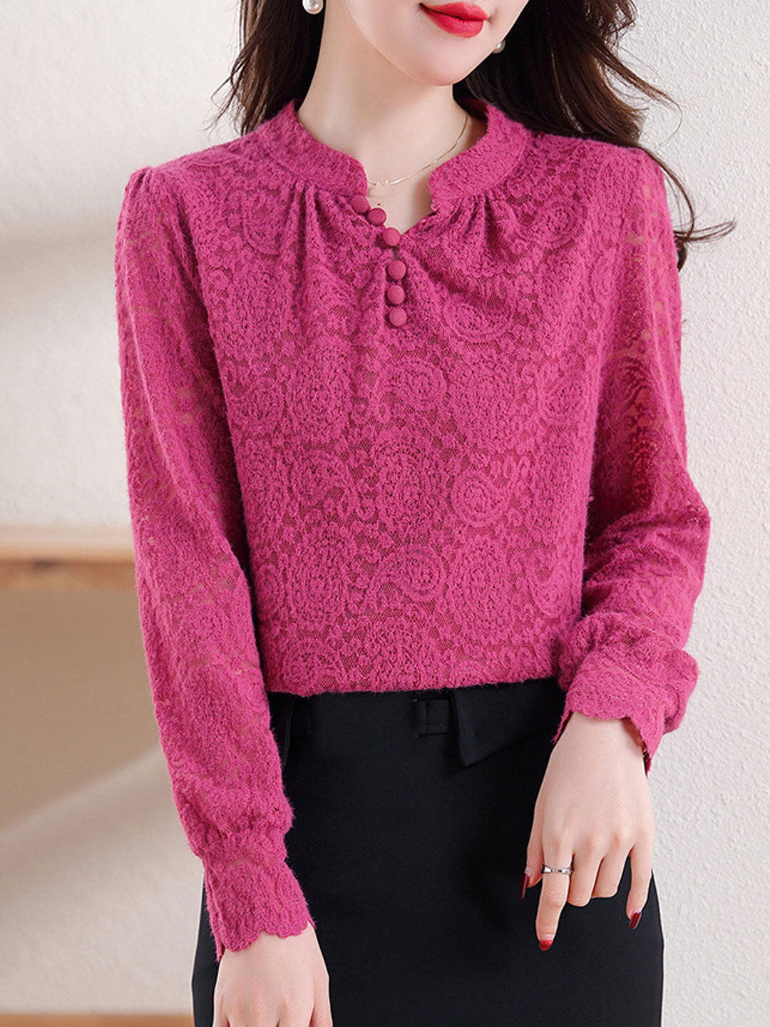 Paige Vintage Button Lace Top