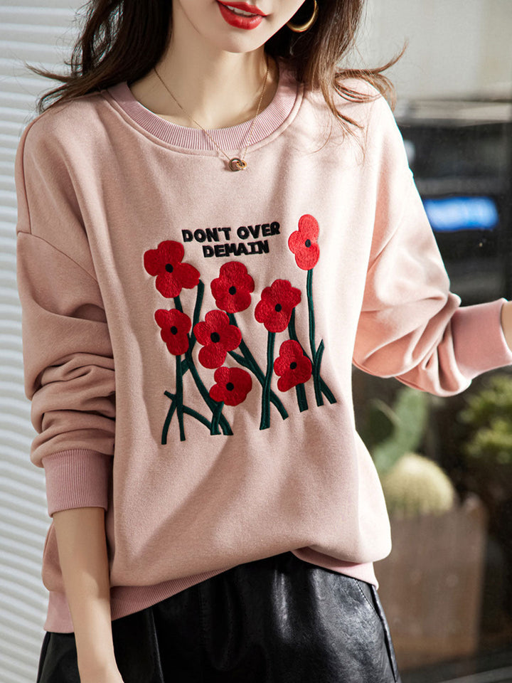 Zoey Loose Embroidered Sweatshirt