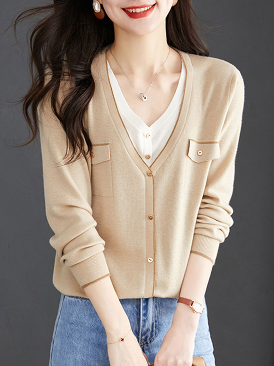 Dale French Style V-Neck Cardigan