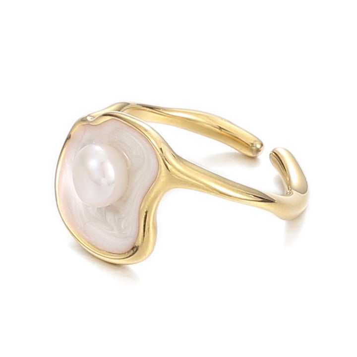 Retro Baroque French White Elegant Open-end Ring