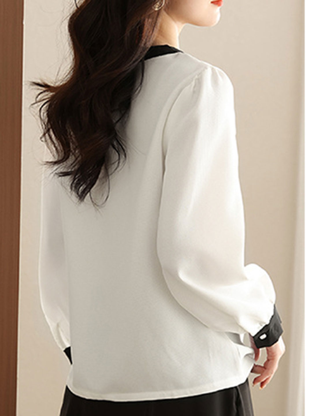 Julia Elegant V-neck Loose Chiffon Blouse