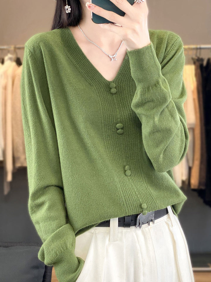 Abigail Casual V-neck Loose Knitted Sweater