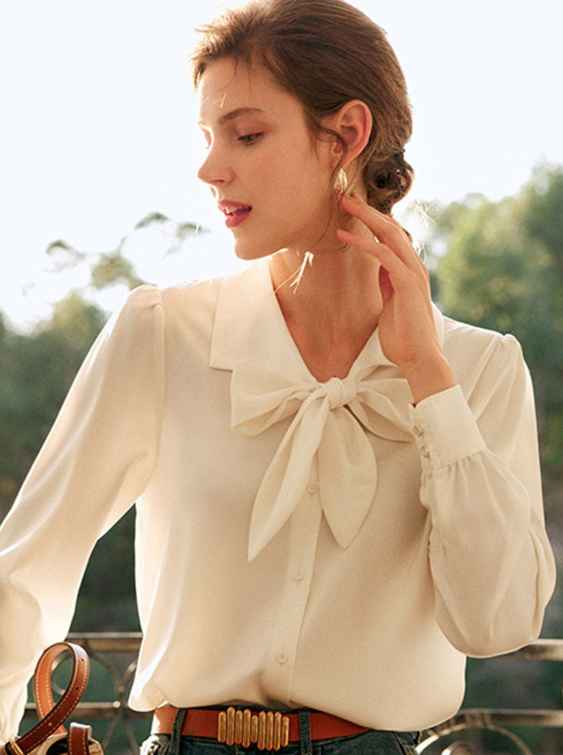 Chloe Vintage Bow Long Sleeve Shirt