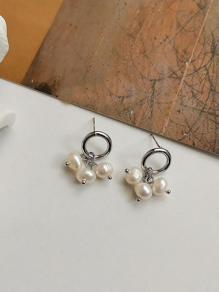 Simple Style Pearl Stud Earrings