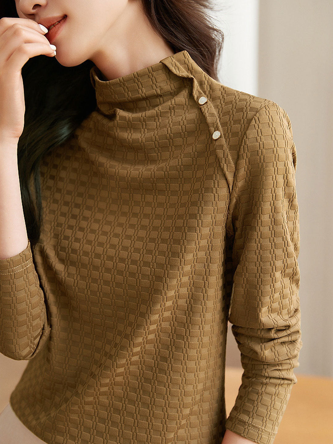 Lauren Classic Turtleneck Textured Top