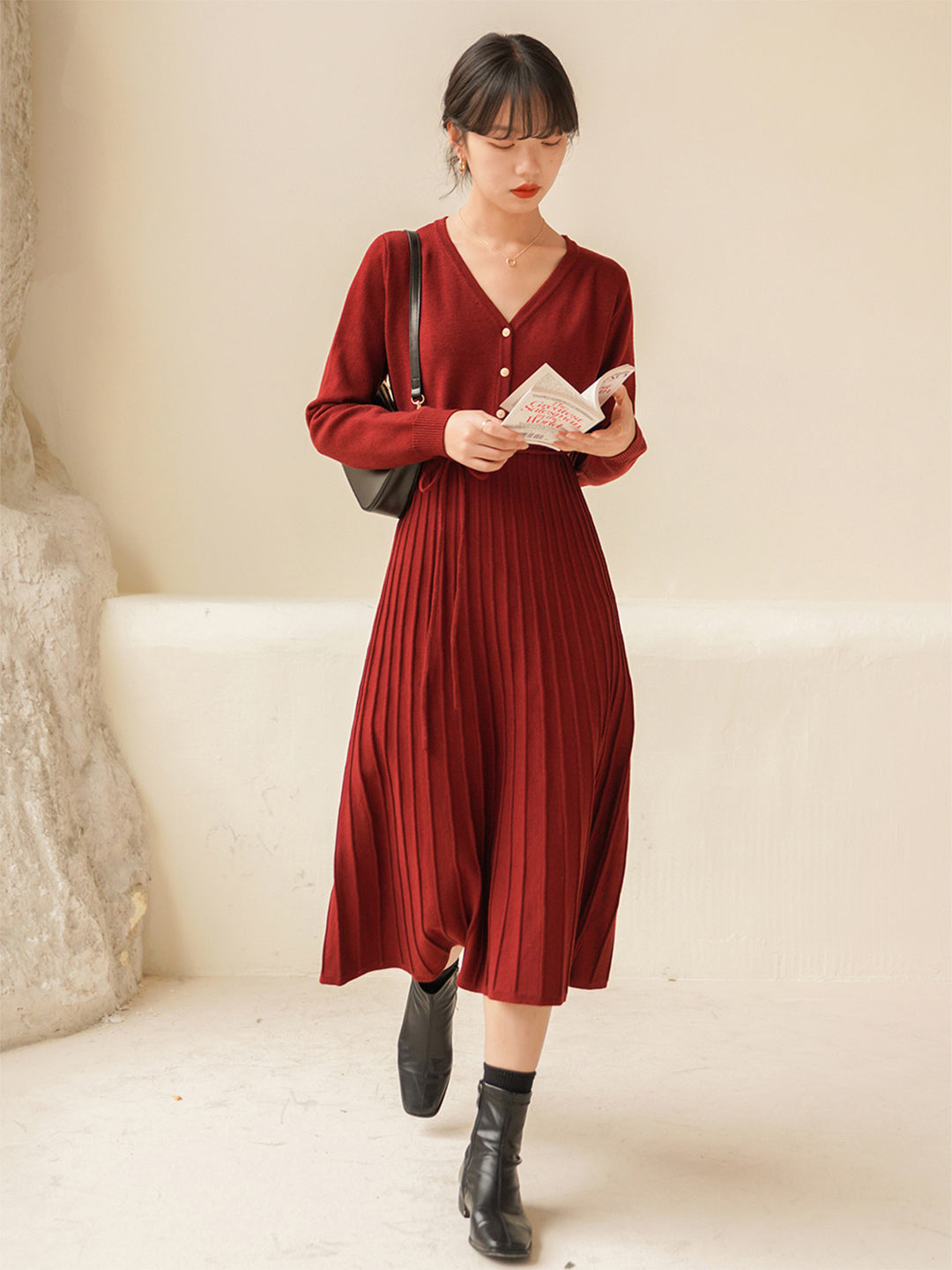 Kora Classic V-neck Knit Dress