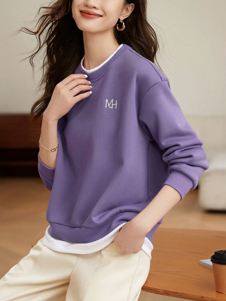 Hannah Casual Patchwork Layered Sweatshirt