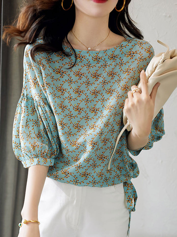 Ava Classic Floral Chiffon Top