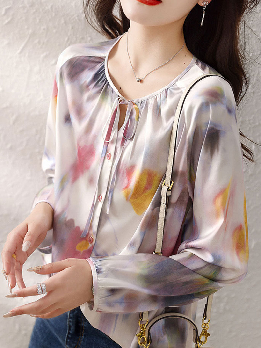 Grace Elegant Printed Chiffon Shirt