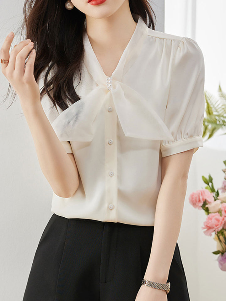 Kayla Classic Bow Chiffon Shirt