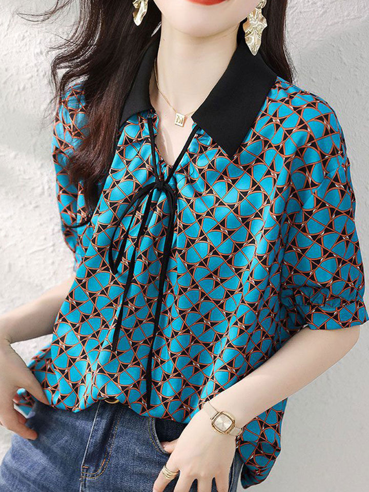 Natalie Vacation Printed Chiffon Shirt