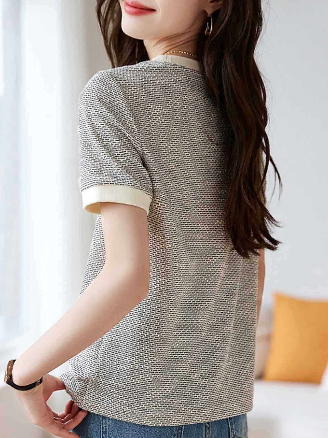 Sophie Casual Crew Neck Textured Top