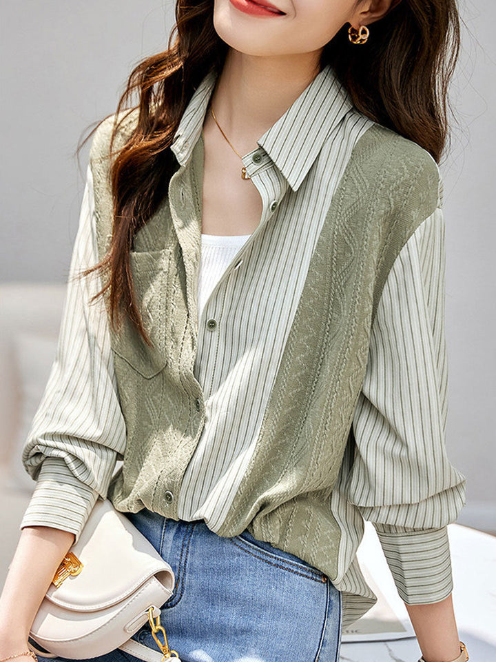 Jessica Casual Polo Patchwork Shirt