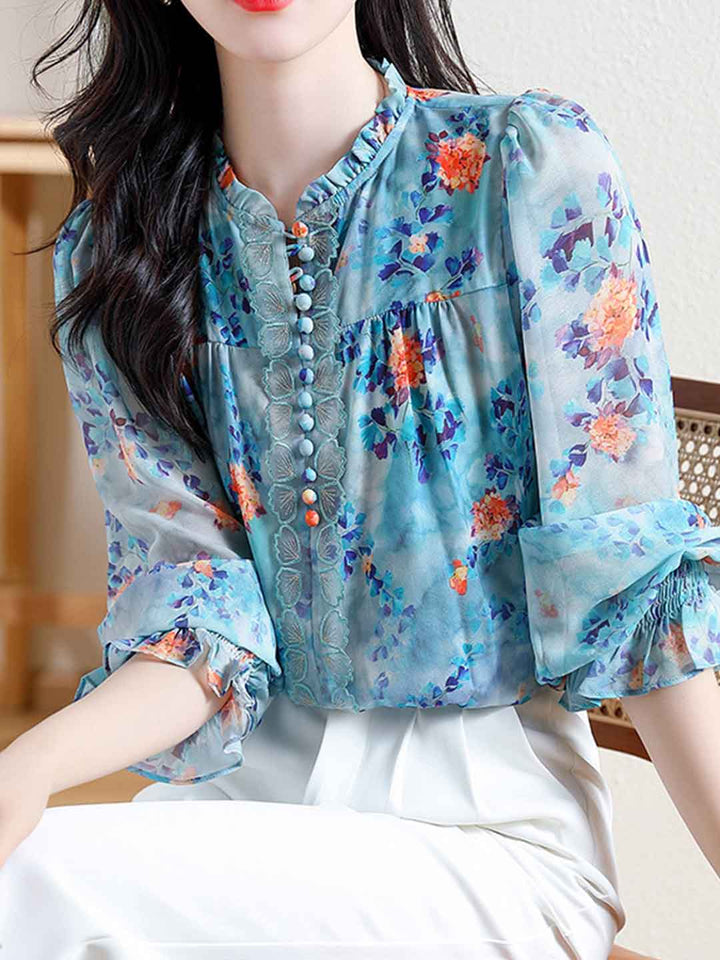 Jessica Classic Floral Printed Chiffon Top