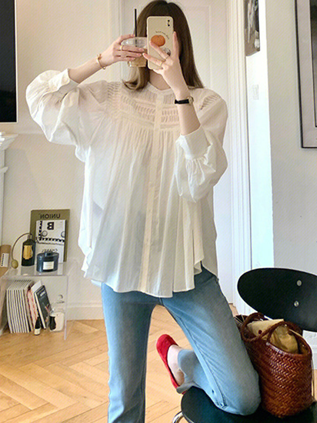 Aaliyah Loose Puff Sleeve Chiffon Blouse