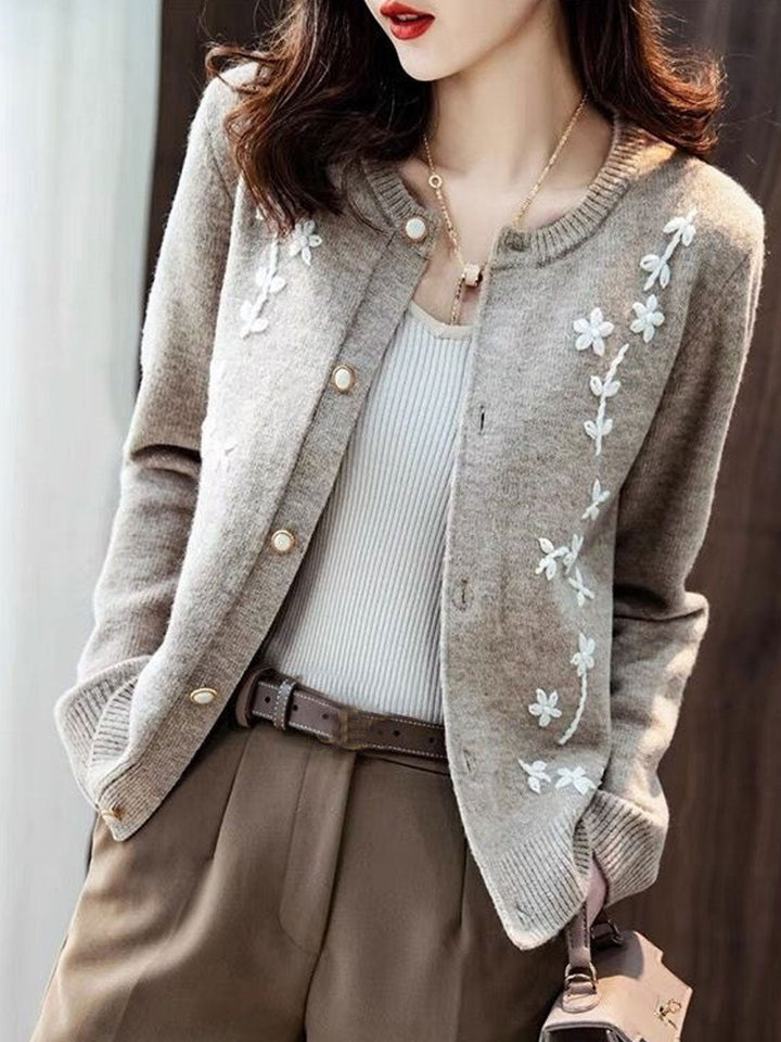 Kayla Classic Embroidered Knitted Cardigan