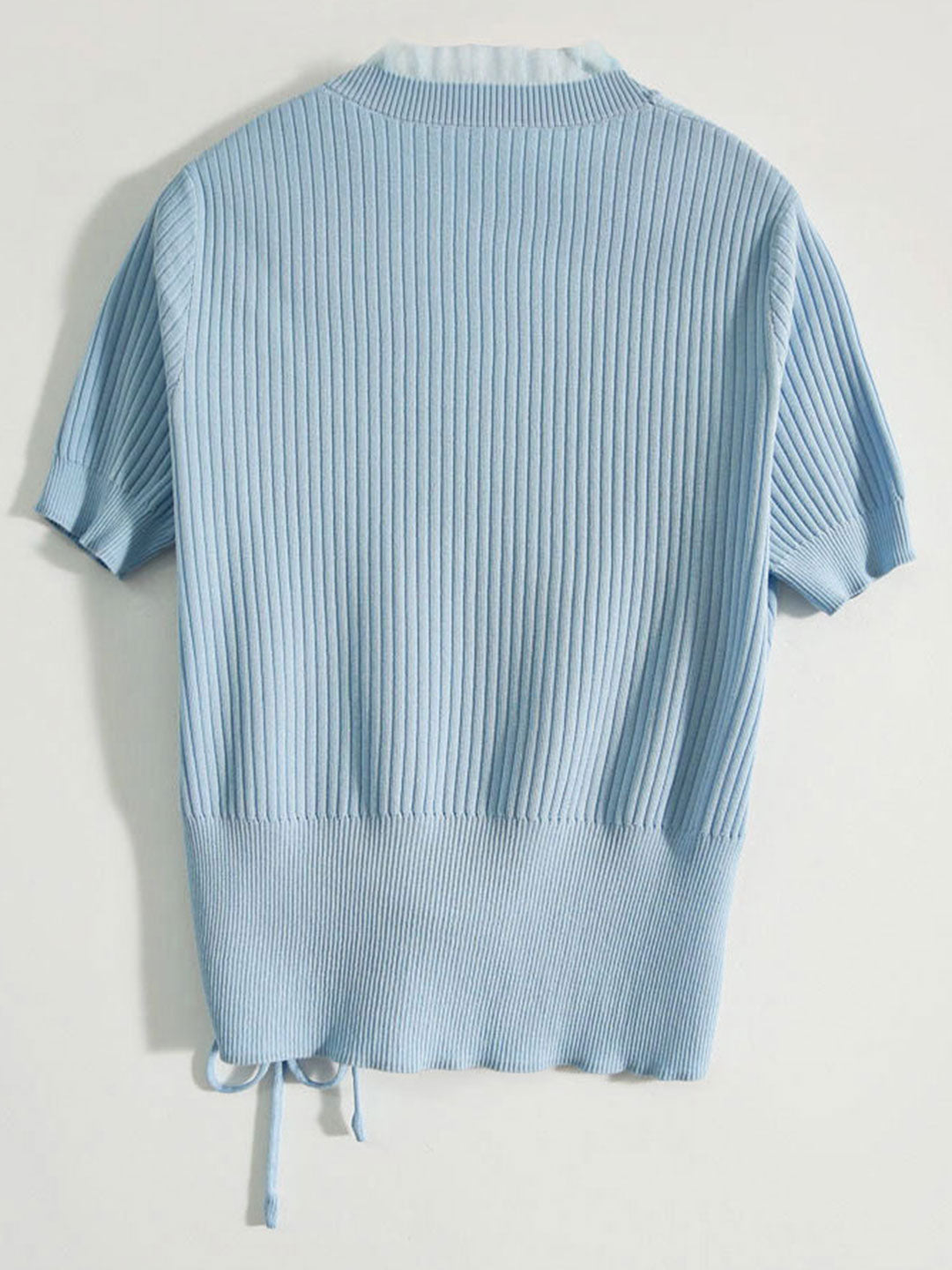 Sydney Elegant V-neck Drawstring Knitted Shirt Top