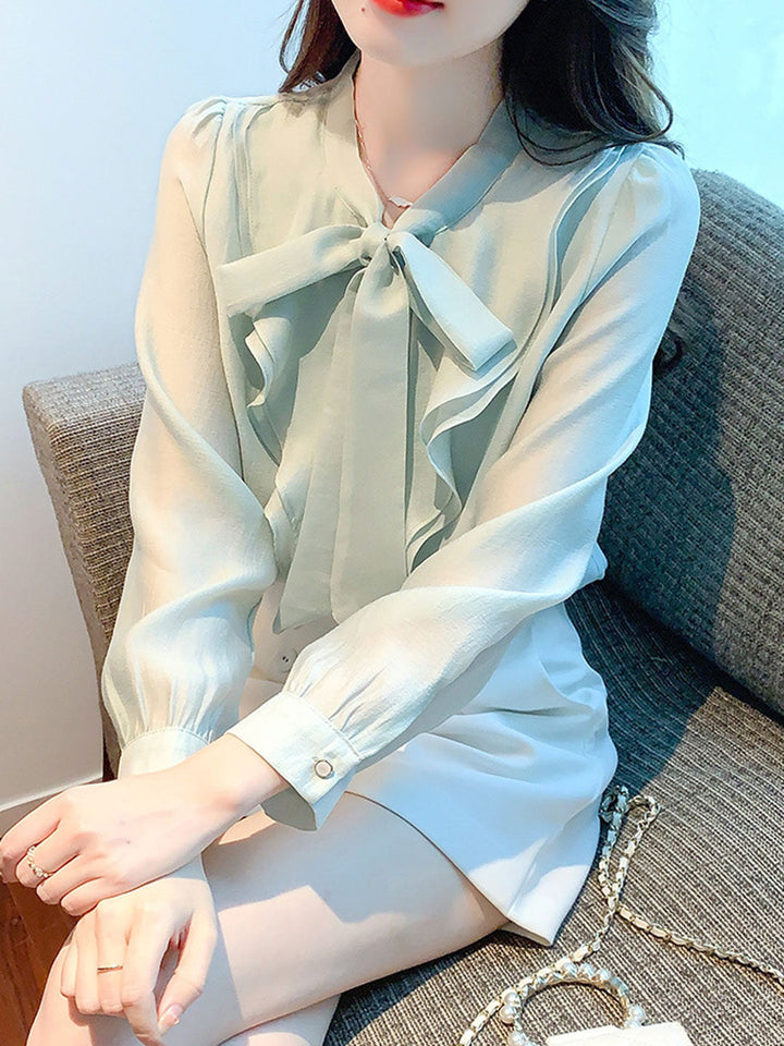 Ashley Elegant Puff Sleeve Long Sleeve Top