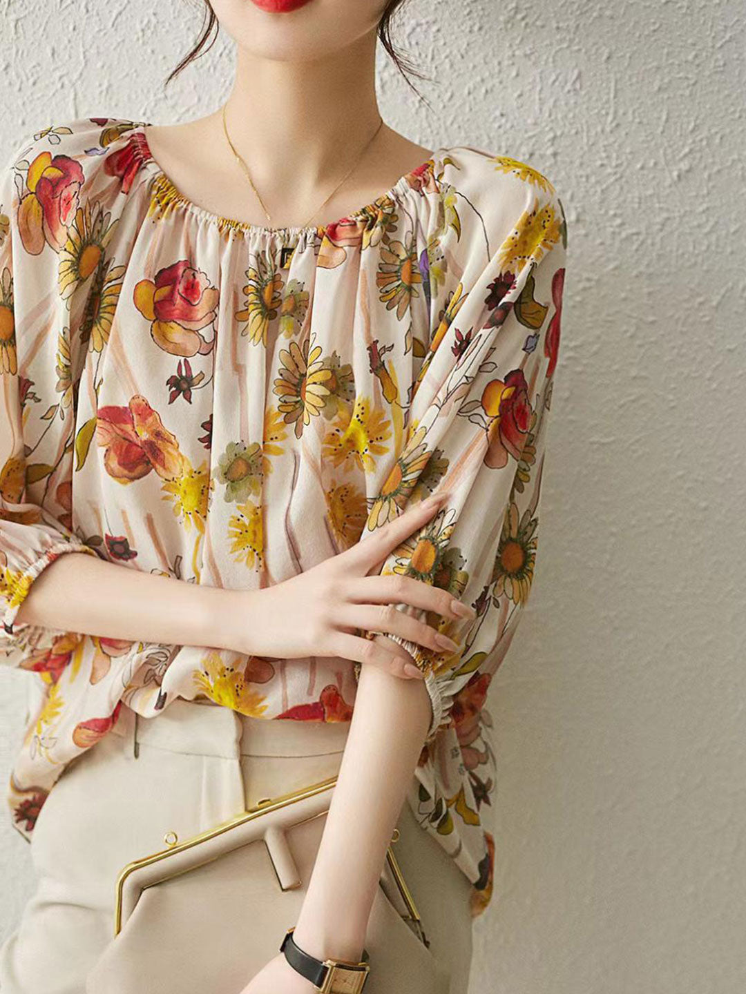 Ava Classic Off-shoulder Printed Top